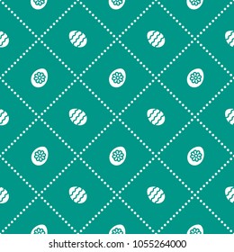 Seamless pattern with eggs with flower and waves. Design for banner and print.