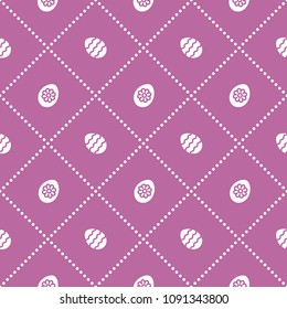 Seamless pattern with eggs with flower and waves. Design for banner and print.