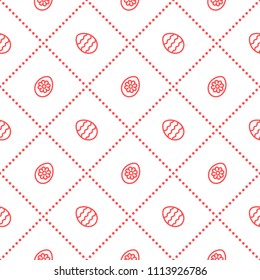 Seamless pattern with eggs with flower and waves. Design for banner and print.