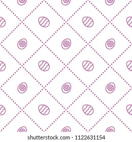 Seamless pattern with eggs with flower and waves. Design for banner and print.