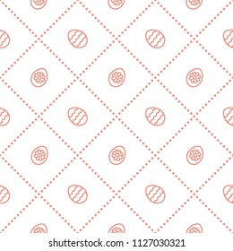 Seamless pattern with eggs with flower and waves. Design for banner and print.