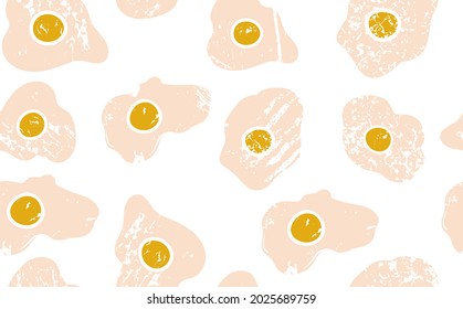 Seamless Pattern with Eggs isolated on White Background. Vector illustration.