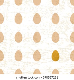 Seamless pattern of eggs on grunge background. Repeatable texture for Easter greeting card, print and web design.