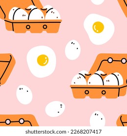 Seamless pattern with eggs. Vector illustration. 