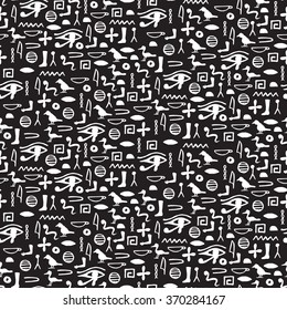 Seamless pattern with egypt hieroglyphs. vector illustration