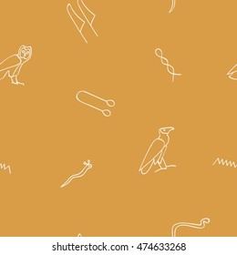 Seamless pattern with egyptian hieroglyphics sign for your design