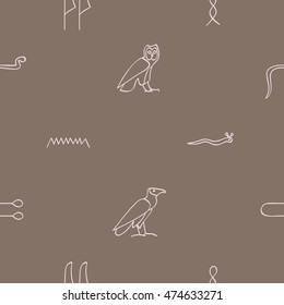 Seamless pattern with egyptian hieroglyphics sign for your design