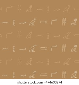 Seamless pattern with egyptian hieroglyphics sign for your design