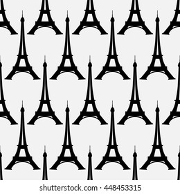 Seamless pattern with Eiffel Tower