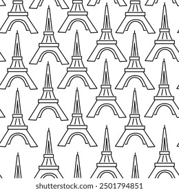 seamless pattern with Eiffel tower . Design for backgrounds, textile, fabric, print, wallpaper, wrapping