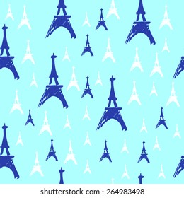 Seamless pattern Eiffel Tower Paris