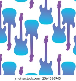 Seamless pattern with electric guitars. Trendy design for musicians. Modern texture for wallpaper, backgrounds, logo, banners, postcards.