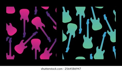 Seamless pattern with electric guitars. Trendy design for musicians. Modern texture for wallpaper, backgrounds, logo, banners, postcards.