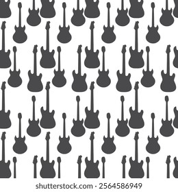 Seamless pattern with electric guitars. Trendy design for musicians. Modern texture for wallpaper, backgrounds, logo, banners, postcards.