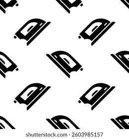 Seamless pattern electric iron. House appliance. Laundry equipment. Vector illustration