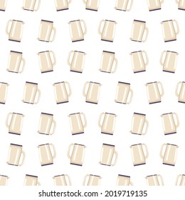 Seamless pattern with electric kettle. Kitchen print with utensils for boiling water teapot