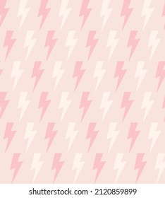 Seamless pattern of electric lightning figures in pastel tones. Vector illustration.