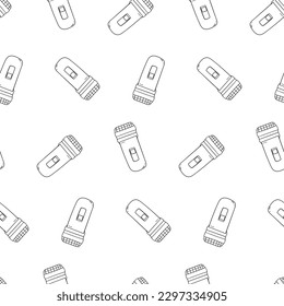 Seamless pattern with electric razor hand drawn doodle outline vector
