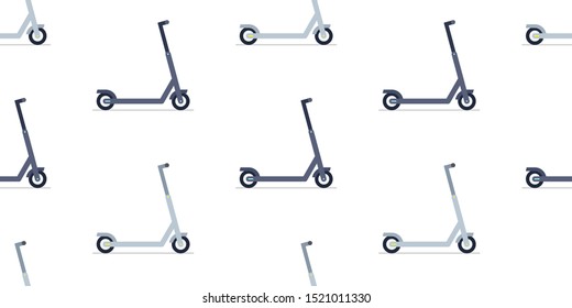 Seamless pattern with Electric scooter. isolated on white background
