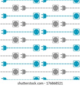 Seamless pattern with electric sockets