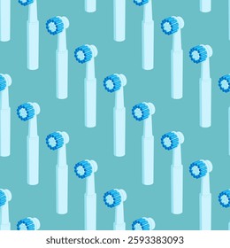 Seamless pattern with electric toothbrush - hand drawn vector illustration.