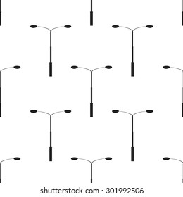 seamless pattern with electricity street lamp