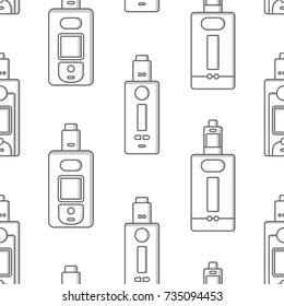 seamless pattern electronic cigarette vaporizer mod vector art