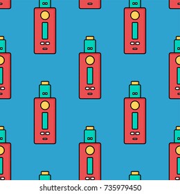seamless pattern electronic cigarette vaporizer mod vector art
