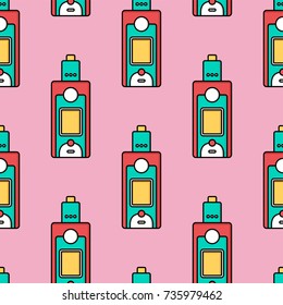 seamless pattern electronic cigarette vaporizer mod vector art