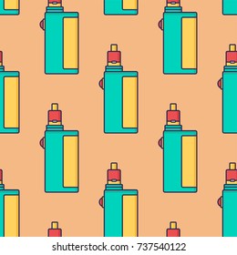 seamless pattern electronic cigarette vaporizer mod vector art