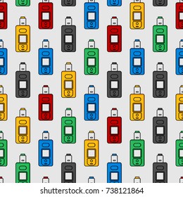 seamless pattern electronic cigarette vaporizer vector art