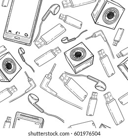 Seamless pattern of electronic gadget