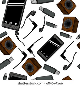 Seamless pattern of electronic gadget