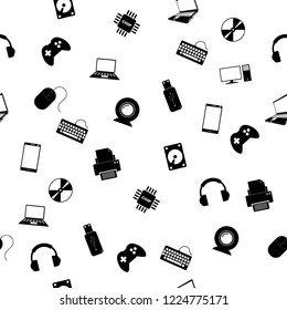 seamless pattern with electronics. Vector illustration EPS
