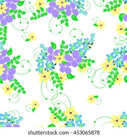 Seamless pattern. Elegance pattern with flowers roses floral illustration vintage style