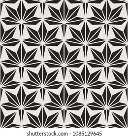 Seamless pattern with elegant abstract palm branches and leaves. Monochrome stylish texture of repeating geometric shapes.