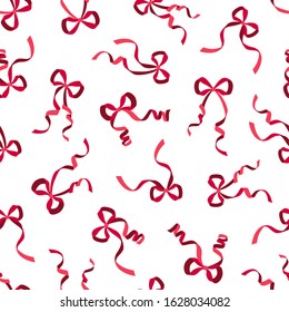Seamless pattern of elegant, beautiful ribbon,