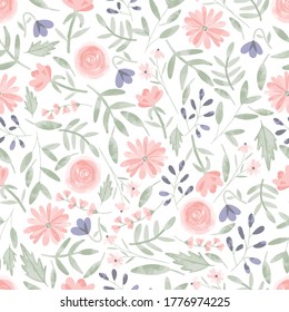 Seamless pattern of elegant and dainty florals. svg