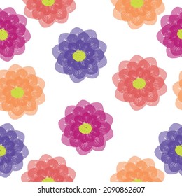 Seamless pattern of elegant and dainty florals. Modern swatch. Nature background for textile, print and any your design.  A lot of different flowers on the field.