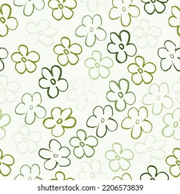 Seamless pattern of elegant and dainty florals. A lot of different flowers on the field. Liberty style millefleurs.