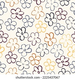 Seamless pattern of elegant and dainty florals. Trendy floral design Liberty style millefleurs.