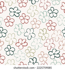 Seamless pattern of elegant and dainty florals. Trendy floral design Liberty style millefleurs.