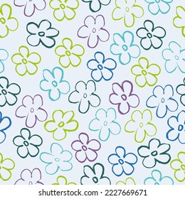 Seamless pattern of elegant and dainty florals.  Vector flower seamless background. Liberty style millefleurs.