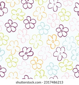 Seamless pattern of elegant and dainty florals. Trendy floral design Liberty style millefleurs.