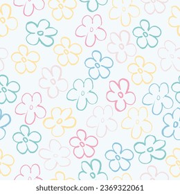 Seamless pattern of elegant and dainty florals.  Vector flower seamless background. Liberty style millefleurs. svg