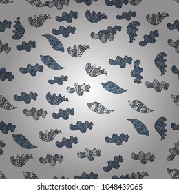 Seamless pattern Elegant decorative ornament for fashion print, scrapbook, wrapping paper, wallpaper. Images on a white, blue and black colors Vector illustration.
