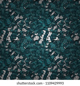 Seamless pattern Elegant decorative ornament for fashion print, scrapbook, wrapping paper, wallpaper. Images on a blue, black, white, gray and neutral colors Vector illustration.