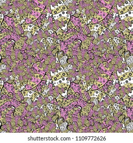 Seamless pattern Elegant decorative ornament for fashion print, scrapbook, wrapping paper, wallpaper. Images on a black, beige, pink, white and neutral colors Vector illustration.