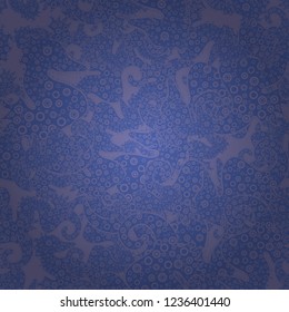 Seamless pattern Elegant decorative ornament for fashion print, scrapbook, wrapping paper, wallpaper. Images on a blue and violet colors Vector illustration.