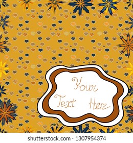 Seamless pattern Elegant decorative ornament for fashion print, scrapbook, wrapping paper, wallpaper. Pictures on a brown, yellow and white colors Vector illustration.